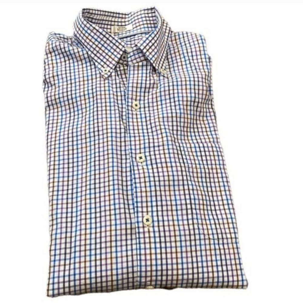 Peter Millar Men's Plaid Long Sleeve Shirt Button Down Size Medium Multicolor